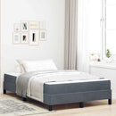 vidaXL Boxspring ágy matraccal Sötétszürke 120 x 200 cm Bársony