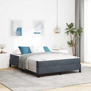 vidaXL Boxspring ágy matraccal Sötétszürke 140 x 190 cm Bársony