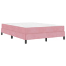 vidaXL Boxspring ágy matraccal Rózsaszín 140 x 190 cm Bársony