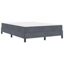 vidaXL Boxspring ágy matraccal Sötétszürke 140 x 200 cm Bársony