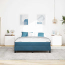 vidaXL Boxspring ágy matraccal Sötét kék 140 x 200 cm Bársony
