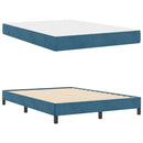 vidaXL Boxspring ágy matraccal Sötét kék 140 x 200 cm Bársony