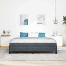 vidaXL Boxspring ágy matraccal Sötétszürke 180 x 200 cm Bársony