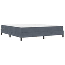 vidaXL Boxspring ágy matraccal Sötétszürke 180 x 200 cm Bársony