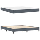 vidaXL Boxspring ágy matraccal Sötétszürke 180 x 200 cm Bársony