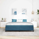 vidaXL Boxspring ágy matraccal Sötét kék 180 x 200 cm Bársony