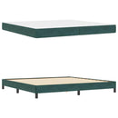 vidaXL Boxspring ágy matraccal Sötétzöld 200 x 200 cm Bársony