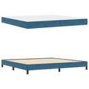 vidaXL Boxspring ágy matraccal Sötét kék 200 x 200 cm Bársony