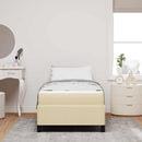 vidaXL Boxrugós ágy Krém és fekete 100 x 200 cm Textil és mérnöki fa