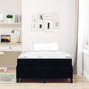 vidaXL Boxrugós ágy Fekete és fekete 120 x 200 cm Textil és mérnöki fa