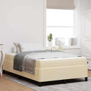 vidaXL Boxrugós ágy Krém és fekete 120 x 200 cm Textil és mérnöki fa