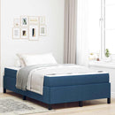 vidaXL Boxrugós ágy Kék és Fekete 120 x 200 cm Textil és mérnöki fa