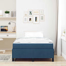 vidaXL Boxrugós ágy Kék és Fekete 120 x 200 cm Textil és mérnöki fa
