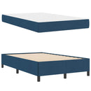 vidaXL Boxrugós ágy Kék és Fekete 120 x 200 cm Textil és mérnöki fa