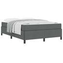 vidaXL Boxrugós ágy Sötétszürke és Fekete 140 x 190 cm