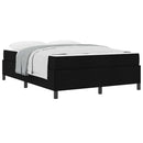 vidaXL Boxrugós ágy Fekete és fekete 140 x 190 cm Textil és mérnöki fa