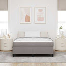 vidaXL Boxrugós ágy Taupe és Fekete 140 x 190 cm Textil és mérnöki fa