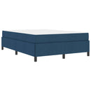 vidaXL Boxrugós ágy Kék és Fekete 140 x 190 cm Textil és mérnöki fa