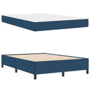 vidaXL Boxrugós ágy Kék és Fekete 140 x 190 cm Textil és mérnöki fa