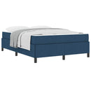 vidaXL Boxrugós ágy Kék és Fekete 140 x 190 cm Textil és mérnöki fa