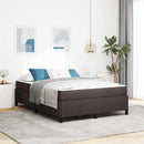vidaXL Boxrugós ágy Barna 160 x 200 cm Textil és mérnöki fa