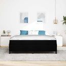 vidaXL Boxrugós ágy Fekete és fekete 180 x 200 cm Textil és mérnöki fa