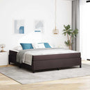 vidaXL Boxrugós ágy Barna 180 x 200 cm Textil és mérnöki fa