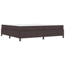 vidaXL Boxrugós ágy Barna 200 x 200 cm Textil és mérnöki fa