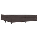 vidaXL Boxrugós ágy Barna 200 x 200 cm Textil és mérnöki fa