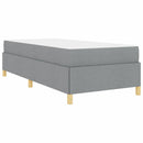 vidaXL Boxrugós ágy Világosszürke és Barna és Fehér 80 x 200 cm szövet