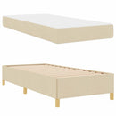 vidaXL Boxrugós ágy Krém és Barna és Fehér 80 x 200 cm szövet