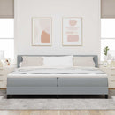 vidaXL Boxspring ágy matraccal matracmal Világosszürke 200 x 200 cm
