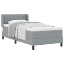 vidaXL Boxspring ágy matraccal matracmal Világosszürke 90 x 200 cm