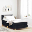 vidaXL Boxrugós ágy Fekete és fehér és fekete 100 x 200 cm szövet