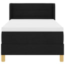 vidaXL Boxrugós ágy Fekete és fehér és fekete 100 x 200 cm szövet
