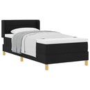 vidaXL Boxrugós ágy Fekete és fehér és fekete 100 x 200 cm szövet