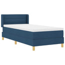 vidaXL Rugós Ágy matracmal fejtámlával Kék 100 x 200 cm szövet