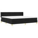 vidaXL Boxrugós ágy Fekete és fehér és fekete 200 x 200 cm Hab