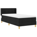 vidaXL Boxrugós ágy Fekete és fehér és fekete 80 x 200 cm szövet