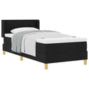 vidaXL Boxrugós ágy Fekete és fehér és fekete 80 x 200 cm szövet