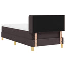 vidaXL Boxrugós ágy matracmal Sötétbarna és fehér 80 x 200 cm szövet