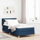 vidaXL Rugós Ágy matracmal fejtámlával Kék 80 x 200 cm szövet