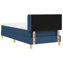 vidaXL Rugós Ágy matracmal fejtámlával Kék 80 x 200 cm szövet