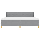 vidaXL Rugós Ágy matracmal Világosszürke 200 x 200 cm szövet