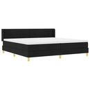 vidaXL Boxrugós ágy Fekete 200 x 200 cm Kárpitozás és Fa és Hab