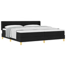 vidaXL Boxrugós ágy Fekete 200 x 200 cm Kárpitozás és Fa és Hab