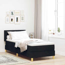 vidaXL Boxrugós ágy Fekete és fehér és fekete 80 x 200 cm szövet