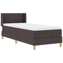 vidaXL Boxrugós ágy matracmal Sötétbarna és fehér 80 x 200 cm szövet