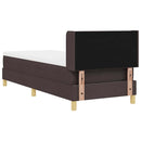 vidaXL Boxrugós ágy matracmal Sötétbarna és fehér 80 x 200 cm szövet
