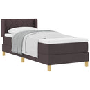 vidaXL Boxrugós ágy matracmal Sötétbarna és fehér 80 x 200 cm szövet